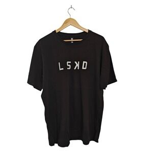 LSKD Logo Graphic T Shirt Black Athletic Streetwear Men's XXL Cotton Tee